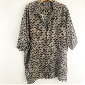 Puritan Printed button Down short sleeve 100% viscose T-shirt size 2XL